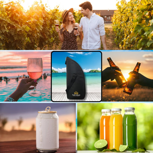 Outer Woods Insulated 1.5 Bottle Cooler Bag, with 2 Units of Ice Gel Pack, for Wine, Beer, Whisky, and All Kinds of Bottles