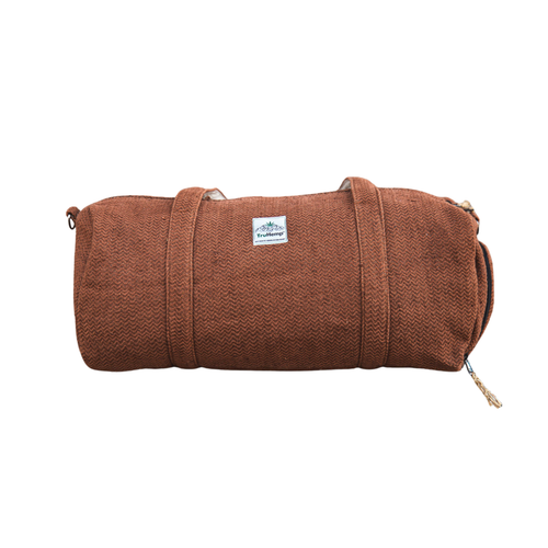 TruHemp Hemp Duffle Bag– Natural Travel Gym Bag with Shoe Compartment, Durable 30L Capacity with Dual YKK Zippered Sections