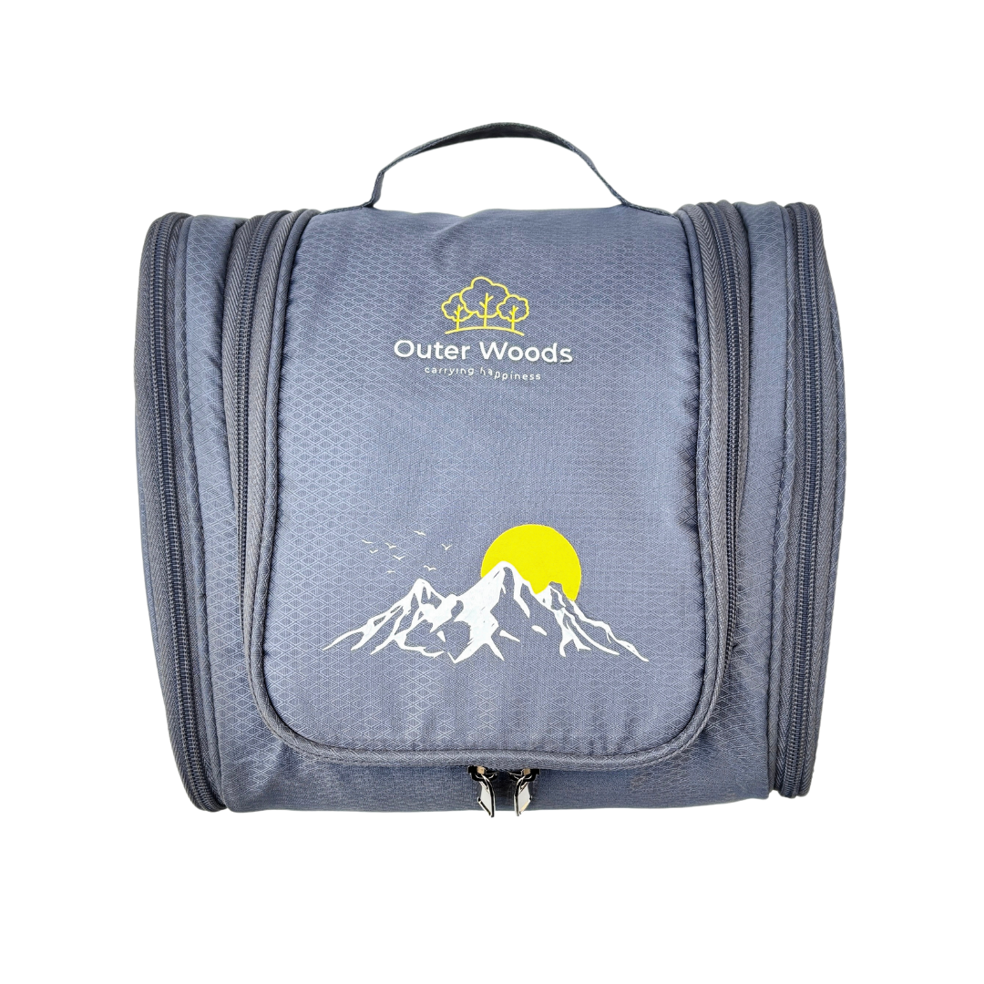 Outer Woods Travel Toiletry Bag with Hanging Hook, Waterproof Travel Pouch with Multiple Compartments for Cosmetics and Toiletries