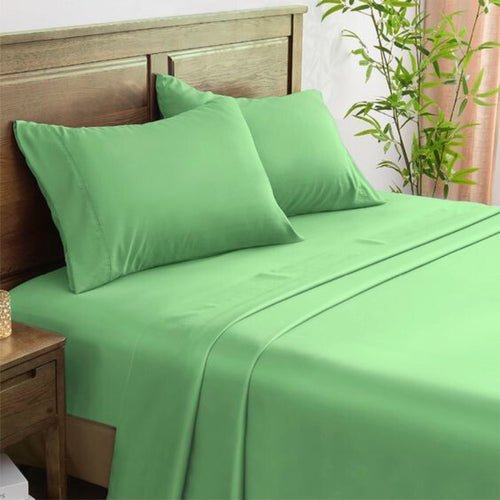 bellolin 100% Cotton Bed Sheet Set with Deep Pocket, 400 Thread Count Extra Soft Bed Sheet, Cooling Sheet with 2 Pillow Covers - 4 Piece Set