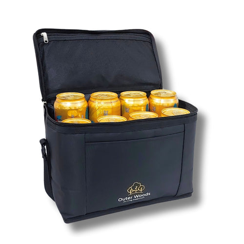 Outer Woods Insulated 8 Can Cooler Bag | Fits 8 x 500ml Beer Cans | Keep Drinks Cool for up to 10 Hours | Ideal for Carrying Beer, Soda, Juice, Milk and Water