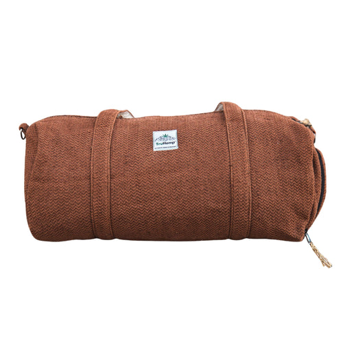 TruHemp Hemp Duffle Bag– Natural Travel Gym Bag with Shoe Compartment, Durable 30L Capacity with Dual YKK Zippered Sections