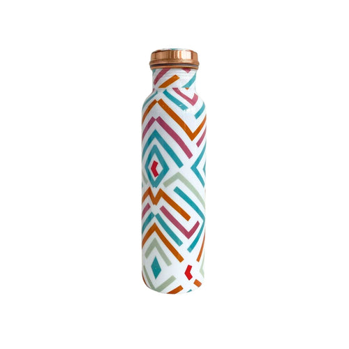 SuperGeneriX Copper Water Bottle (1 Litre), Leakproof, Pure Copper Water Bottle, Tamba Bottles, Authentic, Durable Bottle for Everyday Use (Multicolor Abstract)