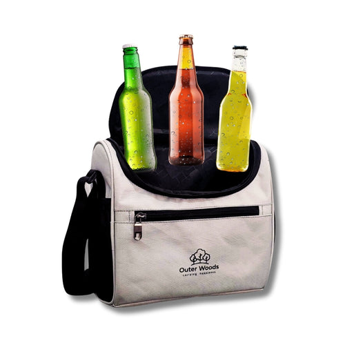 Outer Woods Insulated 8 Pint Bottle Bag, Fits 8 x 330 ml Pint Bottles, 6 to 8 Hours Cooling, Includes 4 Ice Gel Packs