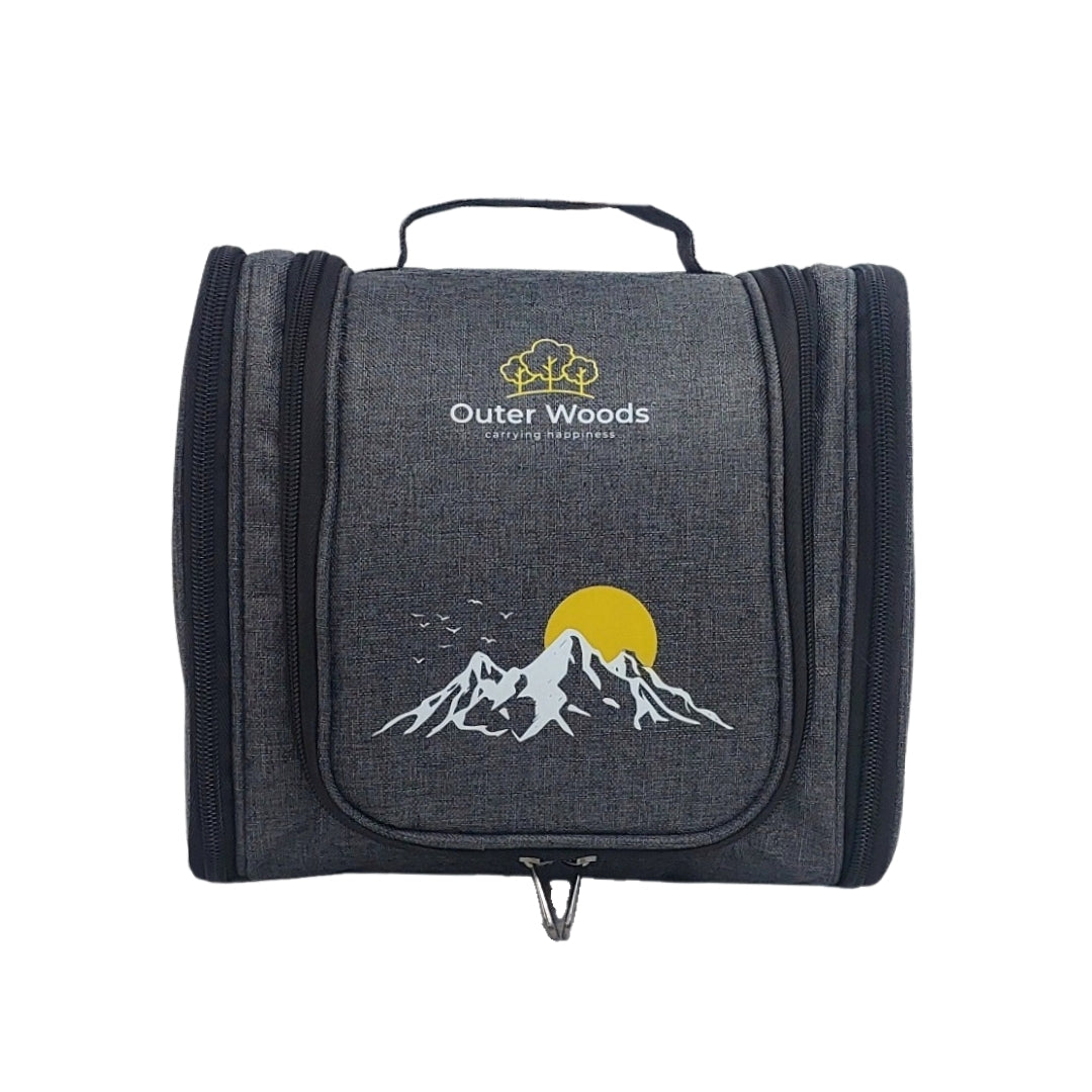 Outer Woods Travel Toiletry Bag with Hanging Hook, Waterproof Travel Pouch with Multiple Compartments for Cosmetics and Toiletries