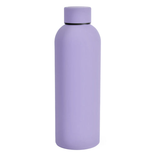 SuperGeneriX 17oz Matte Finish Stainless Steel Water Bottle | Vacuum Insulated Travel Bottle |12 hrs Hot & 18 hrs Cold| Smooth Rubber Finish Water Bottle (Black)