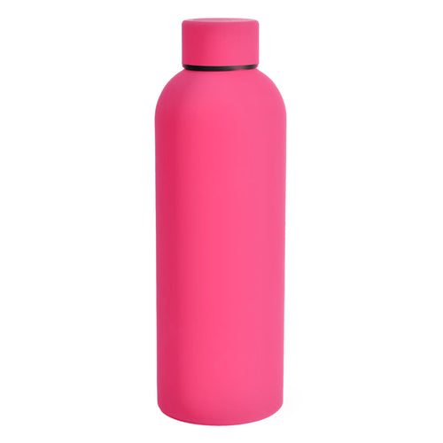 SuperGeneriX 17oz Matte Finish Stainless Steel Water Bottle | Vacuum Insulated Travel Bottle |12 hrs Hot & 18 hrs Cold| Smooth Rubber Finish Water Bottle (Black)