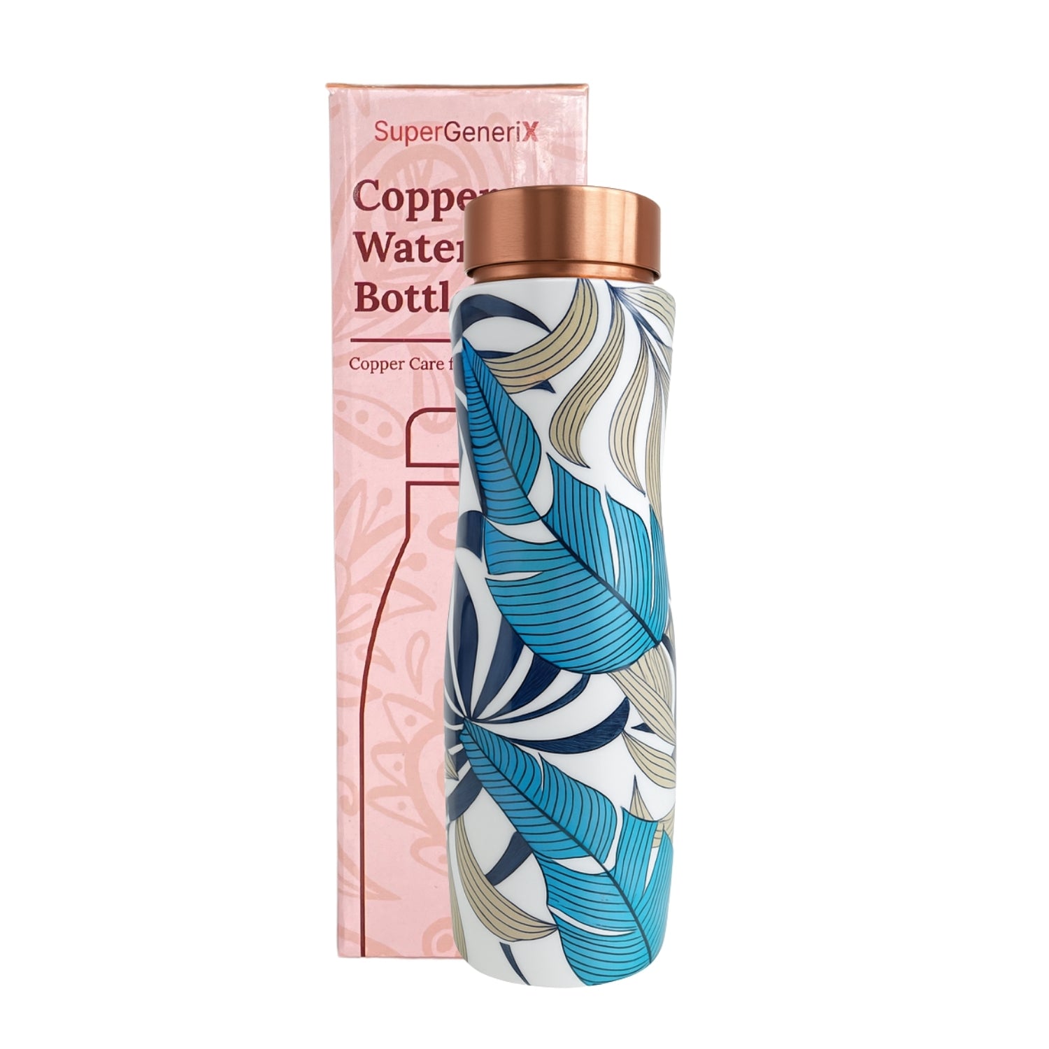 SuperGeneriX Copper Water Bottle (1 Litre), Leakproof, Pure Copper Water Bottle, Tamba Bottles, Authentic, Durable Bottl