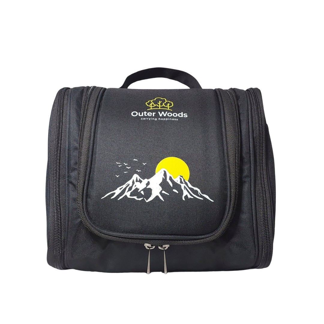 Outer Woods Travel Toiletry Bag with Hanging Hook, Waterproof Travel Pouch with Multiple Compartments for Cosmetics and Toiletries