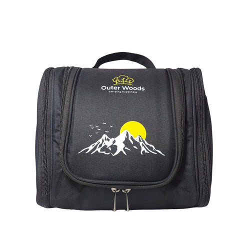 Outer Woods Travel Toiletry Bag with Hanging Hook, Waterproof Travel Pouch with Multiple Compartments for Cosmetics and Toiletries