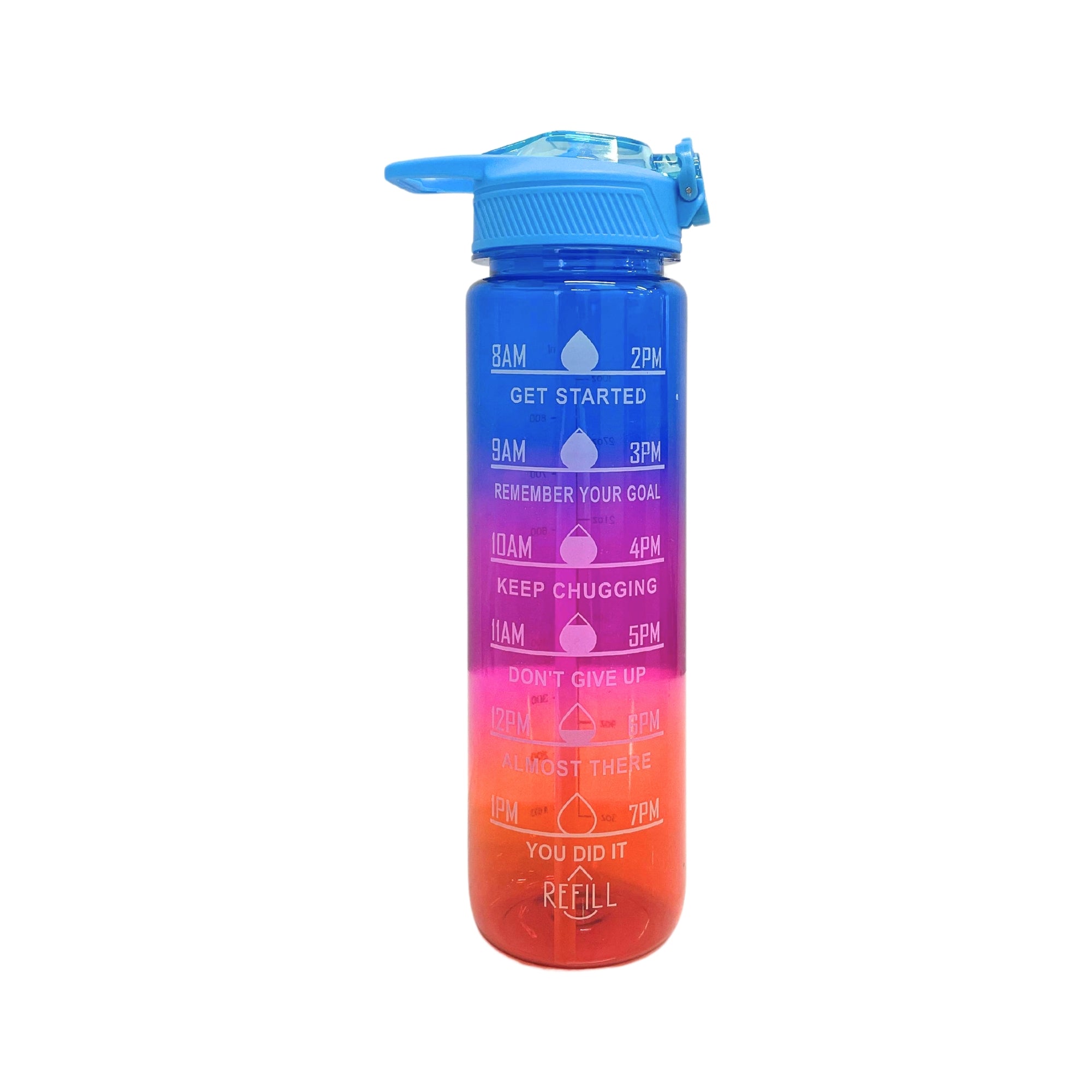 SuperGeneriX Motivational Water Bottle 1 Litre, Durable BPA-Free Leakproof Bottle with Time Marker for Office, Gym, Outd