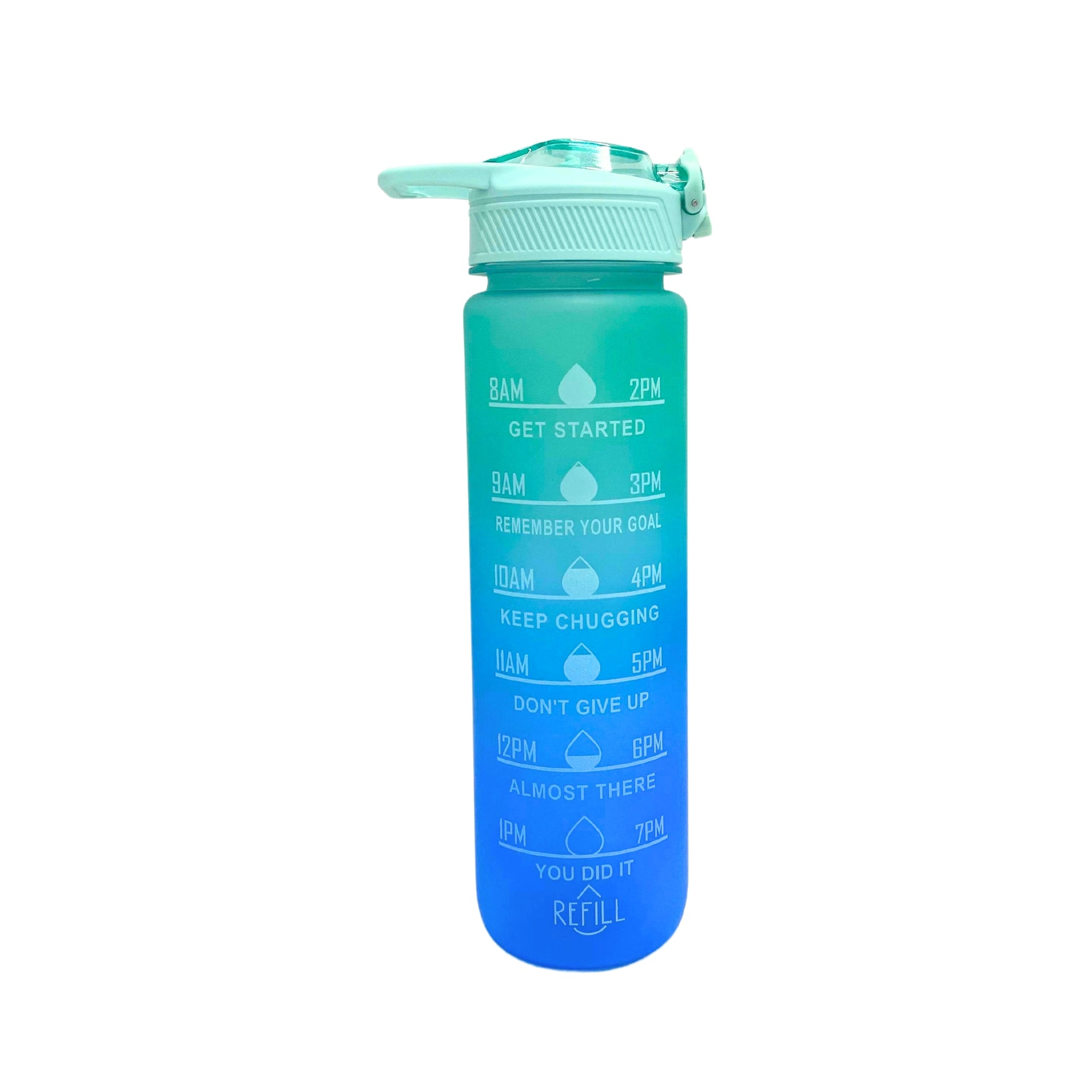 SuperGeneriX Motivational Water Bottle 1 Litre, Durable BPA-Free Leakproof Bottle with Time Marker for Office, Gym, Outd
