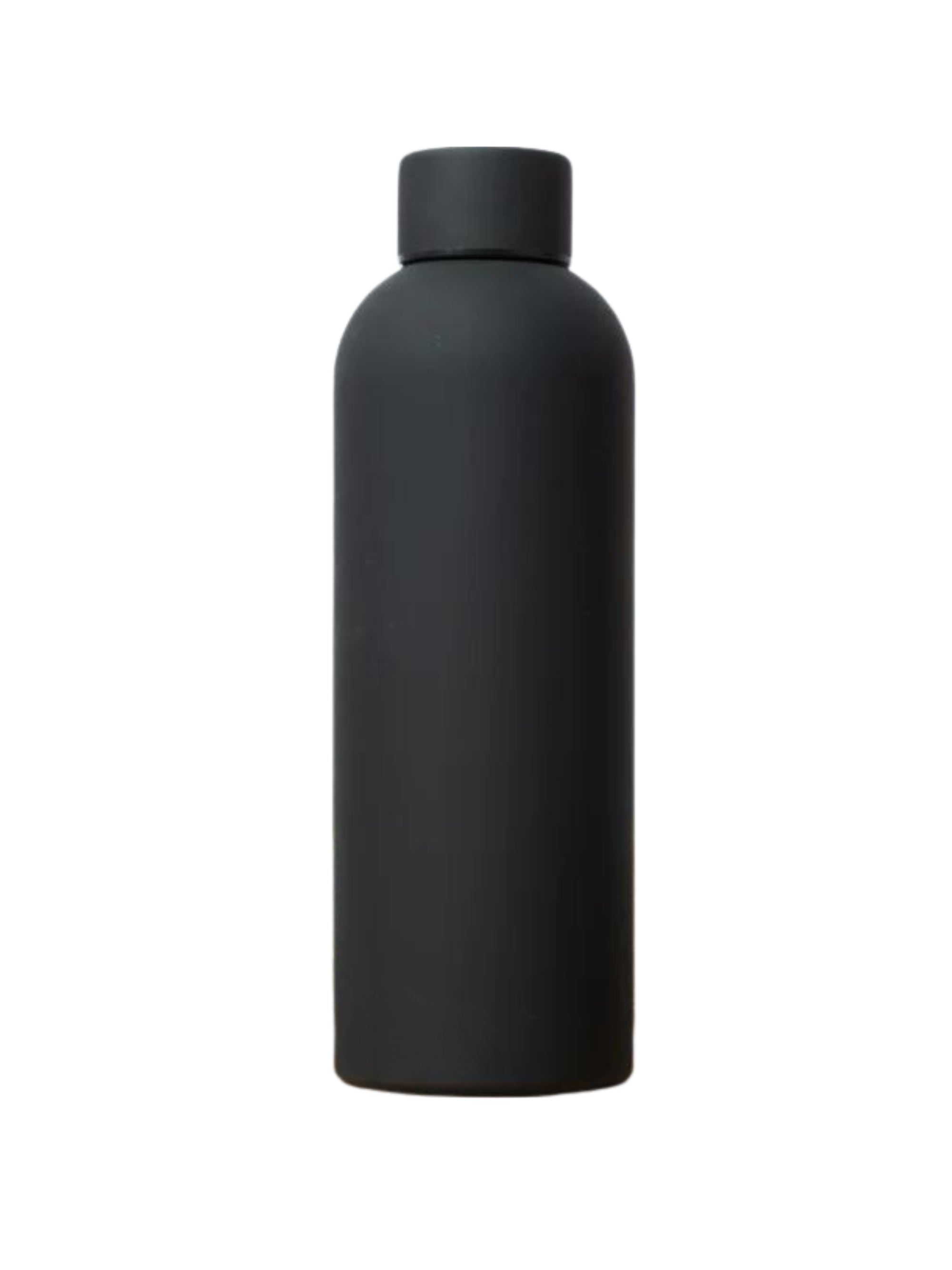 SuperGeneriX 17oz Matte Finish Stainless Steel Water Bottle | Vacuum Insulated Travel Bottle |12 hrs Hot & 18 hrs Cold| Smooth Rubber Finish Water Bottle (Black)