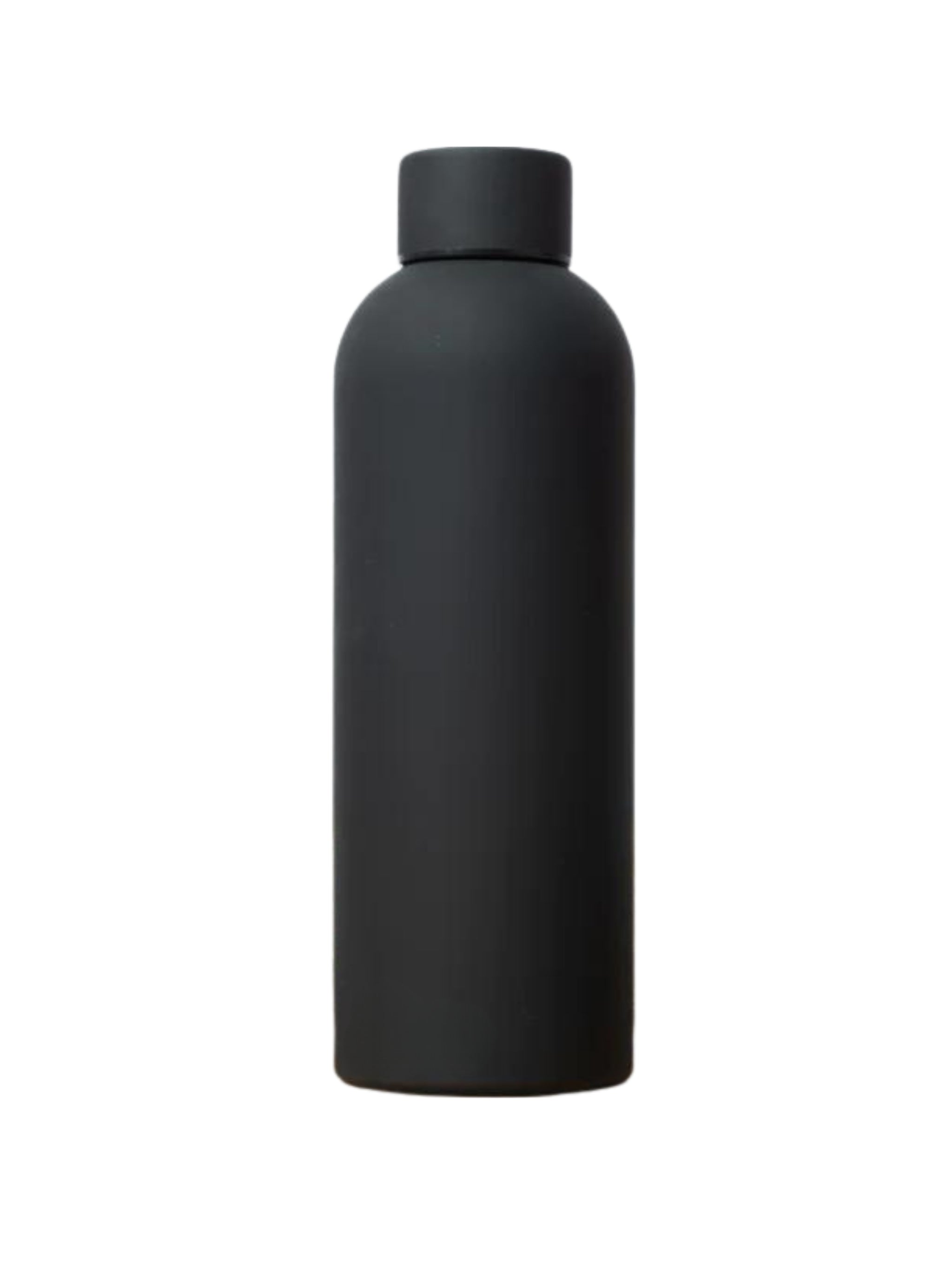 SuperGeneriX 17oz Matte Finish Stainless Steel Water Bottle | Vacuum Insulated Travel Bottle |12 hrs Hot & 18 hrs Cold| Smooth Rubber Finish Water Bottle (Black)