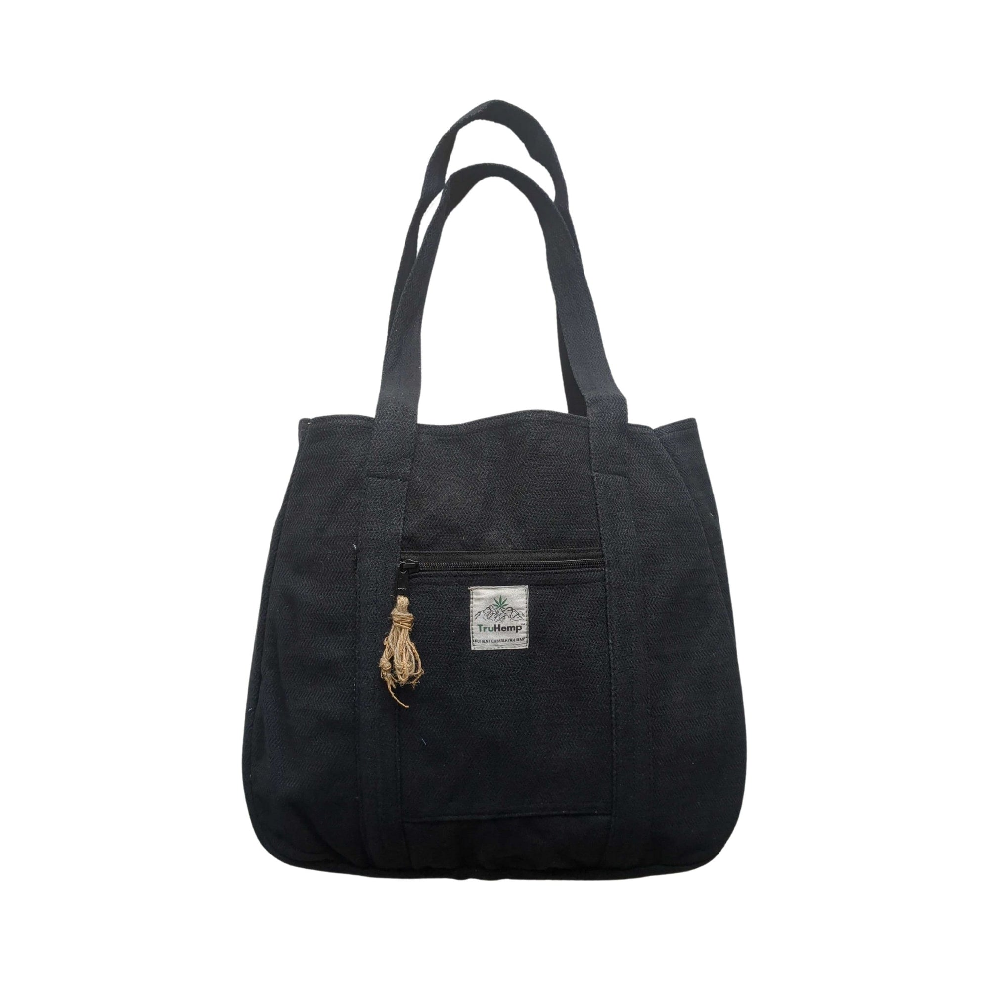 TruHemp Himalayan Hemp Tote Bag– Spacious Shopping Tote with Dual Zippered Compartments, Durable Market Bag with Cotton Lining, 10L Capacity