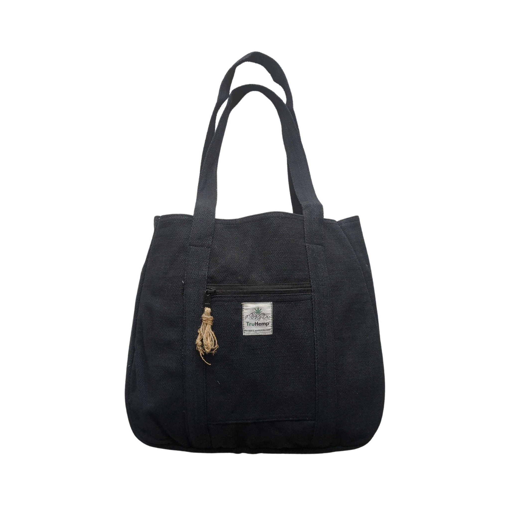 TruHemp Himalayan Hemp Tote Bag– Spacious Shopping Tote with Dual Zippered Compartments, Durable Market Bag with Cotton Lining, 10L Capacity