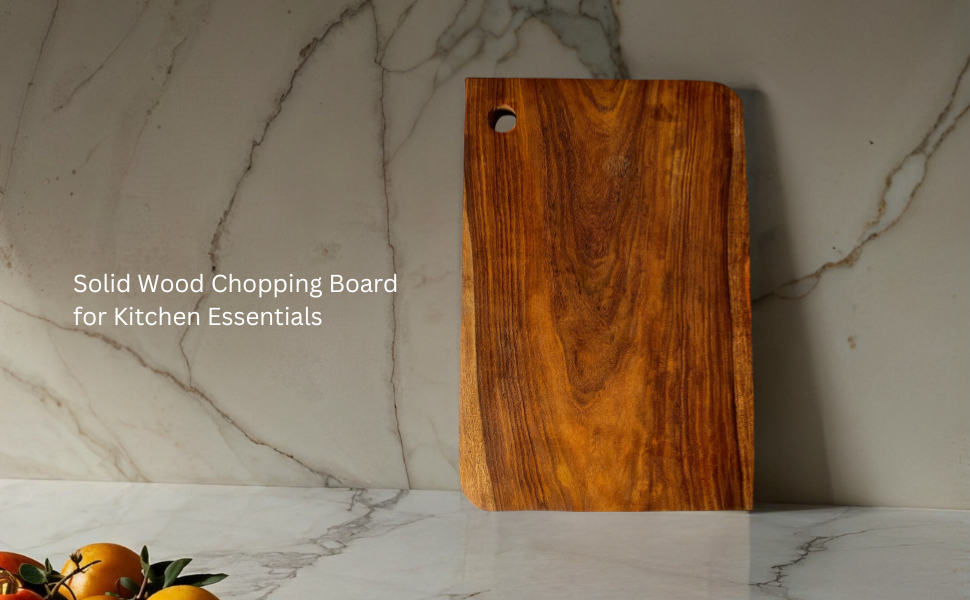 SuperGeneriX Wooden Chopping Board (10 Inch) | Round Wooden Chopping Board for Kitchen | Non-Slip Wooden Cutting Board |