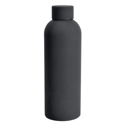 SuperGeneriX 500ml Matte Finish Stainless Steel Water Bottle | Vacuum Insulated Travel Bottle |12 hrs Hot & 18 hrs Cold| Smooth Rubber Finish Water Bottle (Black)