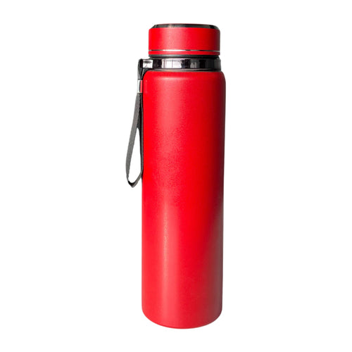 SuperGeneriX Stainless Steel Water Bottle with Carry Rope | Leak Proof Insulated Thermosteel Water Bottle, Matte Finish Drinking Bottle for Office, Gym & Travel (1, Red, 1000 ml)