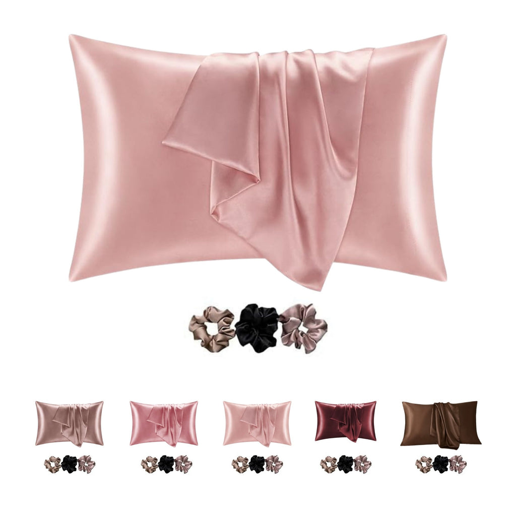 Satin Pillowcases, Similar to Silk Pillow Cases Set of 2, Cooling Pillow Case for Hot Sleepers with Envelope Closure, Gifts for Women Men