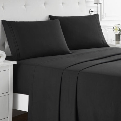 bellolin 100% Cotton Bed Sheet Set with Deep Pocket, 400 Thread Count Extra Soft Bed Sheet, Cooling Sheet with 2 Pillow Covers - 4 Piece Set