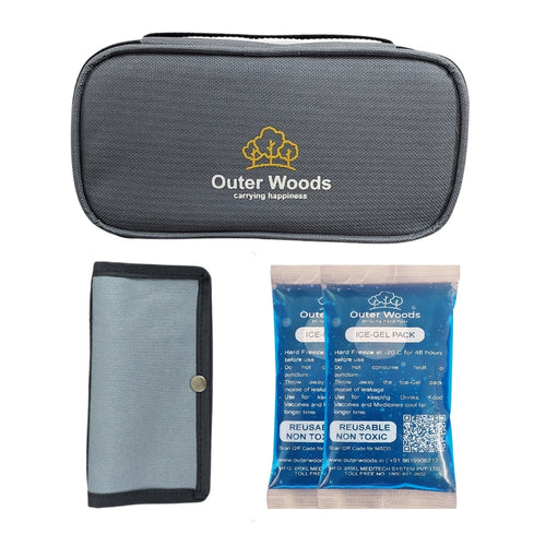 Outer Woods Insulin Cooling Travel Pouch with Two Ice Gel Packs, Cold Pack for Insulin, Insulin Carrier Bag, Keeps Insulin Safe and Cool for 6 to 8 Hours