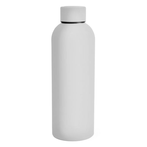 SuperGeneriX 500ml Matte Finish Stainless Steel Water Bottle | Vacuum Insulated Travel Bottle | 12 hrs Hot & 18 hrs Cold | Smooth Rubber Finish Water Bottle (White)
