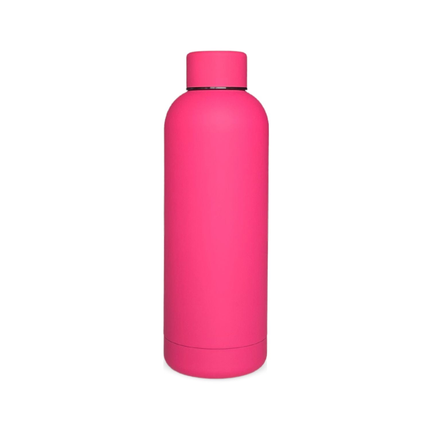 SuperGeneriX 17oz Matte Finish Stainless Steel Water Bottle | Vacuum Insulated Travel Bottle |12 hrs Hot & 18 hrs Cold| Smooth Rubber Finish Water Bottle (Black)