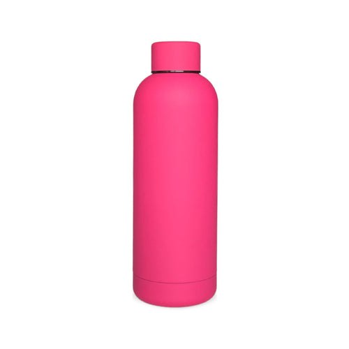 SuperGeneriX 17oz Matte Finish Stainless Steel Water Bottle | Vacuum Insulated Travel Bottle |12 hrs Hot & 18 hrs Cold| Smooth Rubber Finish Water Bottle (Black)