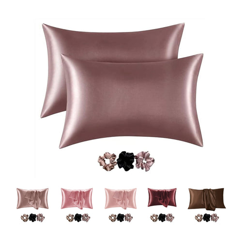 Satin Pillowcases, Similar to Silk Pillow Cases Set of 2, Cooling Pillow Case for Hot Sleepers with Envelope Closure, Gifts for Women Men