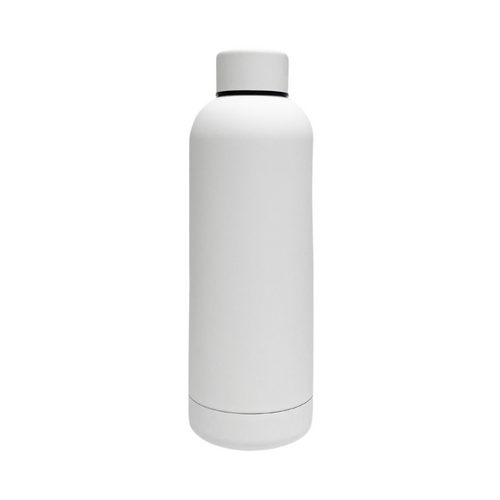 SuperGeneriX 17oz Matte Finish Stainless Steel Water Bottle | Vacuum Insulated Travel Bottle |12 hrs Hot & 18 hrs Cold| Smooth Rubber Finish Water Bottle (Black)