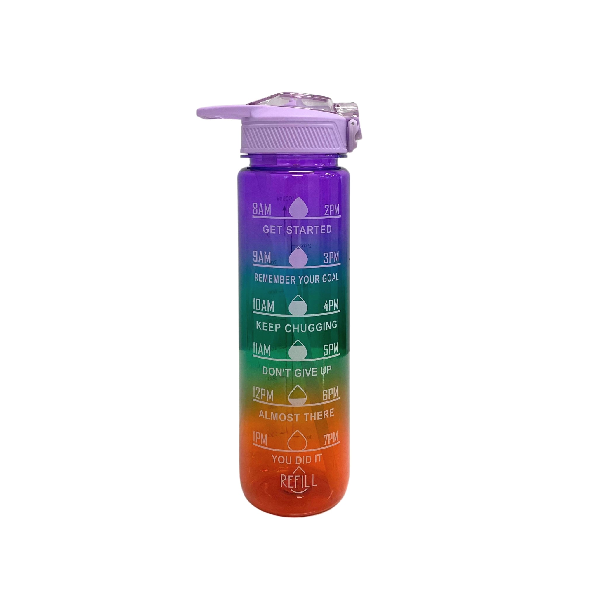 SuperGeneriX Motivational Water Bottle 1 Litre, Durable BPA-Free Leakproof Bottle with Time Marker for Office, Gym, Outd