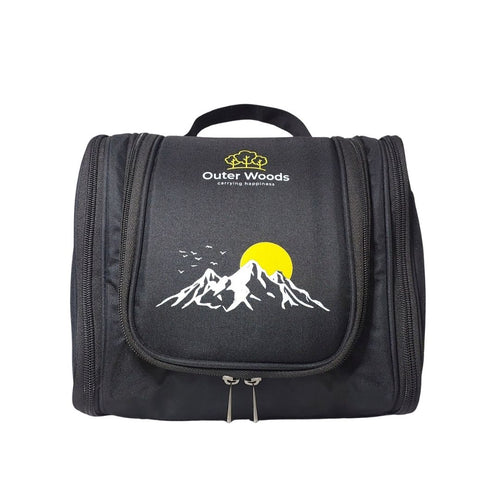 Outer Woods Travel Toiletry Bag with Hanging Hook, Waterproof Travel Pouch with Multiple Compartments for Cosmetics and Toiletries