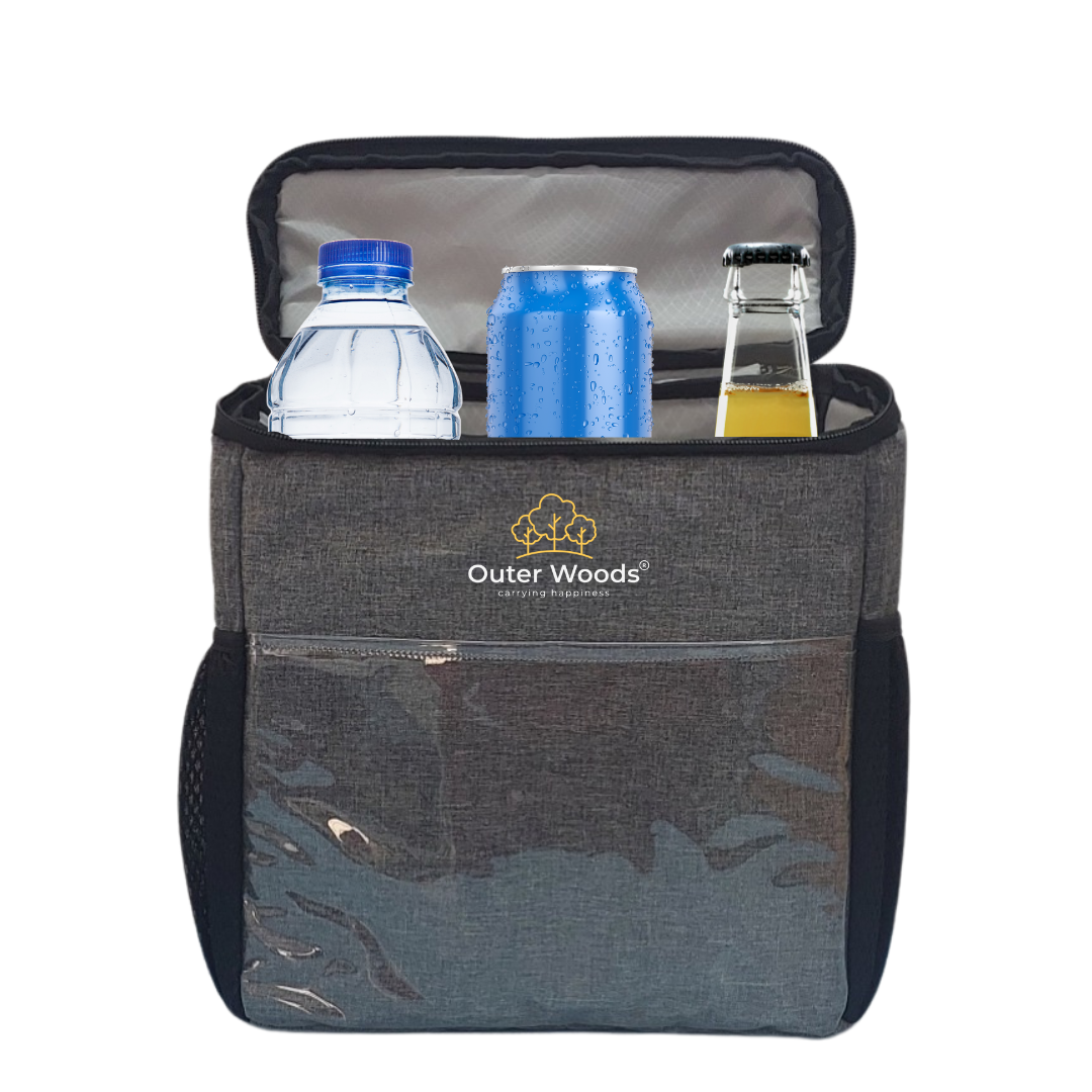 Outer Woods Car Cooler Bag with Adjustable Bottle Slots, Insulated Travel Bag for Cars and SUVs with Side Pockets and 6+ Hours Cooling