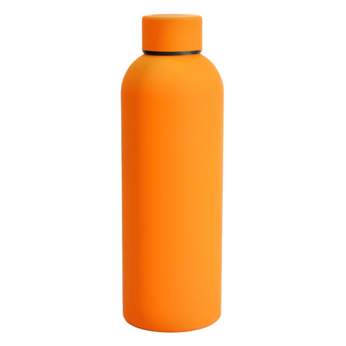SuperGeneriX 500ml Matte Finish Stainless Steel Water Bottle | Vacuum Insulated Travel Bottle | 12 hrs Hot & 18 hrs Cold | Smooth Rubber Finish Water Bottle (Orange)