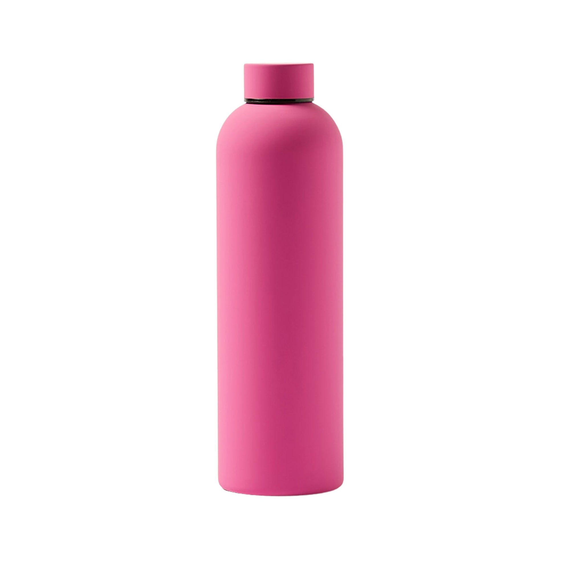 SuperGeneriX 17oz Matte Finish Stainless Steel Water Bottle | Vacuum Insulated Travel Bottle |12 hrs Hot & 18 hrs Cold| Smooth Rubber Finish Water Bottle (Black)