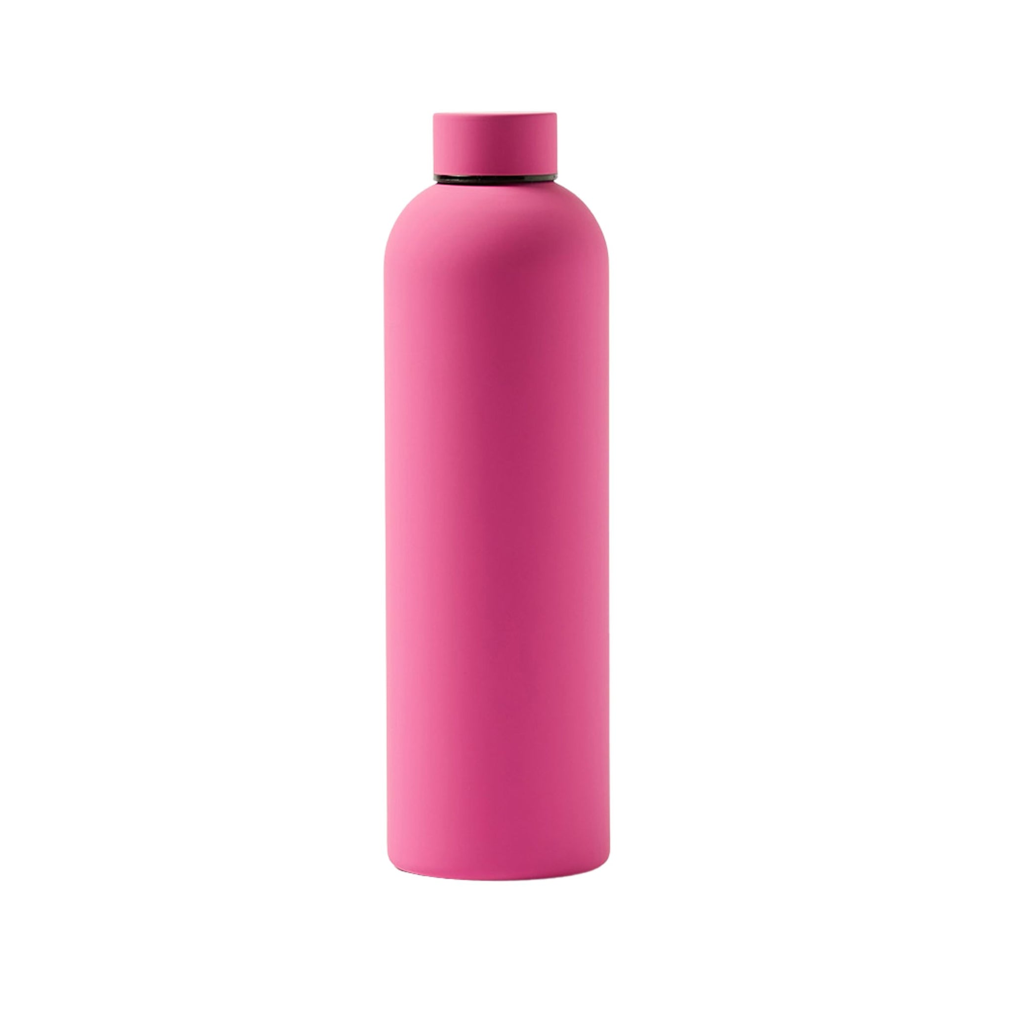 SuperGeneriX 17oz Matte Finish Stainless Steel Water Bottle | Vacuum Insulated Travel Bottle |12 hrs Hot & 18 hrs Cold| Smooth Rubber Finish Water Bottle (Black)
