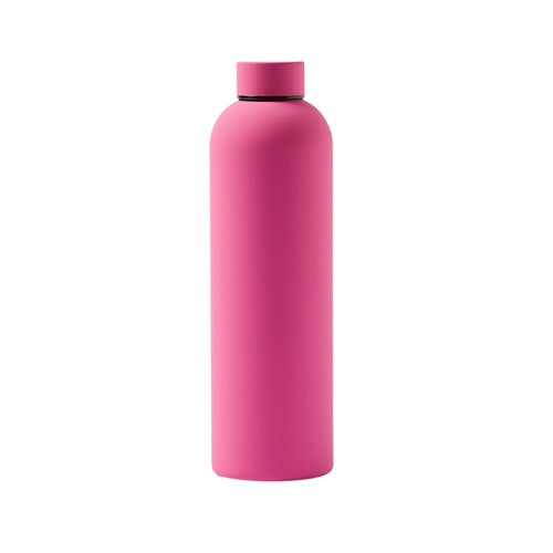 SuperGeneriX 17oz Matte Finish Stainless Steel Water Bottle | Vacuum Insulated Travel Bottle |12 hrs Hot & 18 hrs Cold| Smooth Rubber Finish Water Bottle (Black)