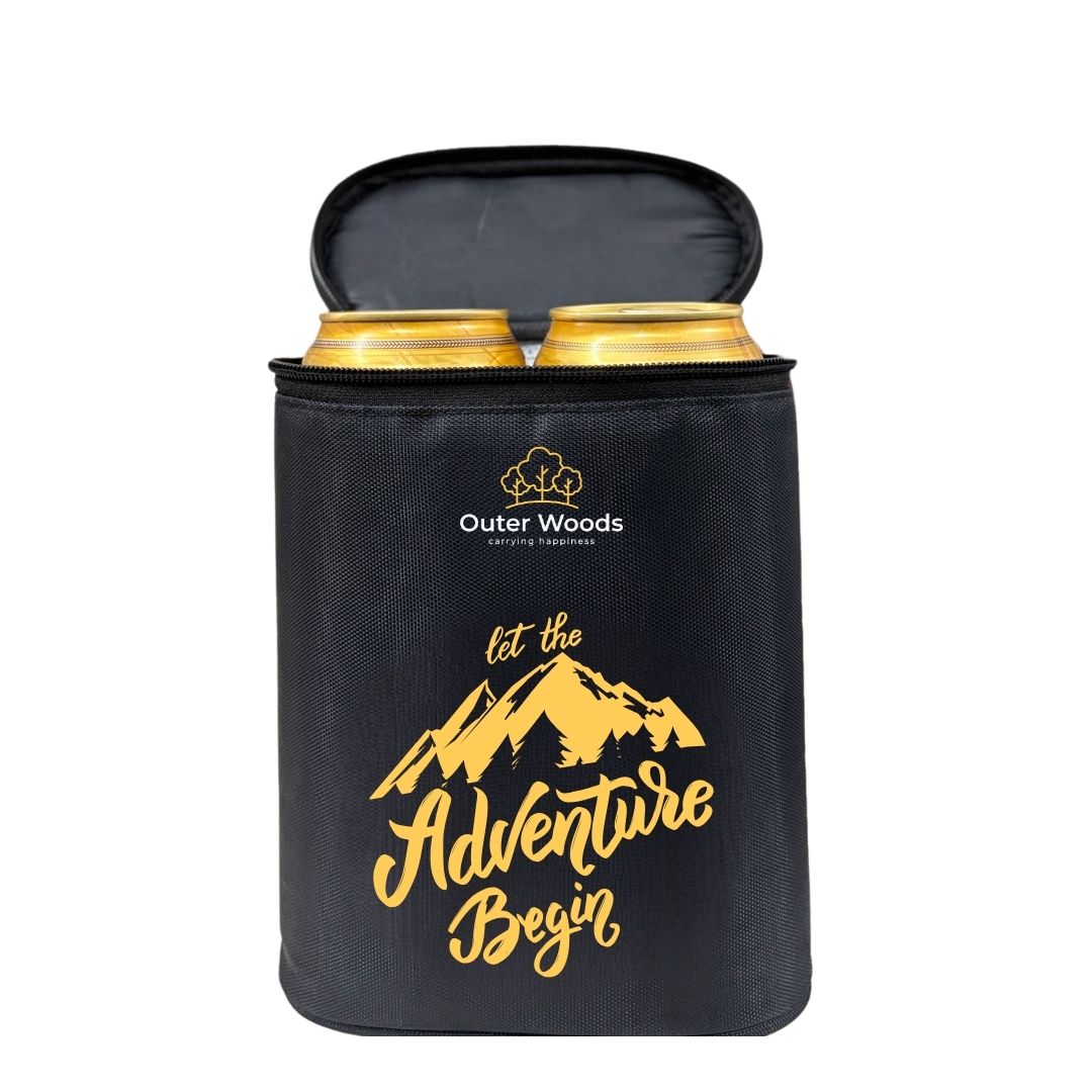 Outer Woods Insulated Beer Can Cooler Sleeve - Set of 4 | Fits 500ml Beer Can | Beer Can Cover (Coozie) with Easy Grip Band & Padded Fabric