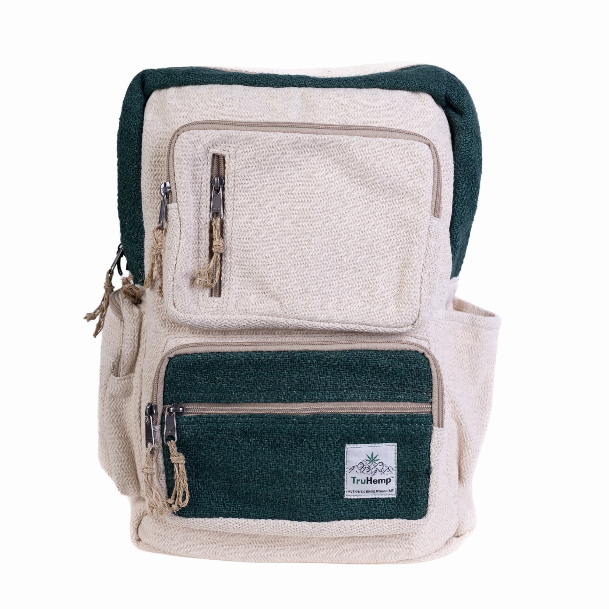TruHemp Handmade Multi-Pocket Hemp Backpack– Durable & Spacious Backpack with Zippered Compartments, Adjustable Straps for Travel, and Outdoor Activities