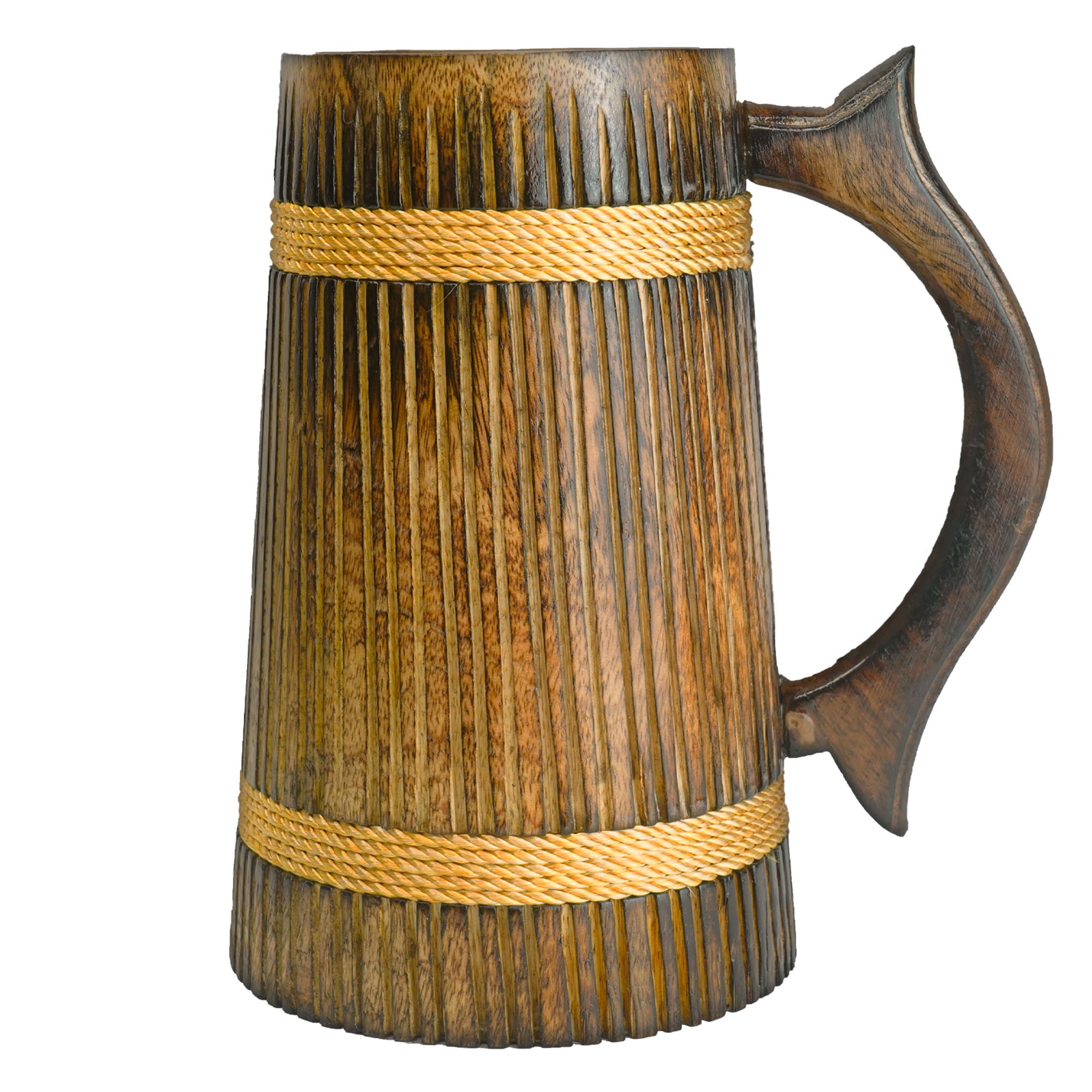 SuperGeneriX Beer Mug | Wooden Beer Mug | Craft Beer Mug | Barrel Shaped Jumbo Mug | Natural Beer Mug | Unique Beer Mug (Light Brown)