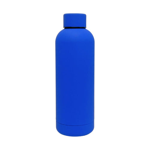 SuperGeneriX 500ml Matte Finish Stainless Steel Water Bottle | Vacuum Insulated Travel Bottle | 12 hrs Hot & 18 hrs Cold | Smooth Rubber Finish Water Bottle (Dark Blue)