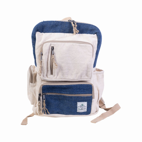 TruHemp Handmade Multi-Pocket Hemp Backpack– Durable & Spacious Backpack with Zippered Compartments, Adjustable Straps for Travel, and Outdoor Activities