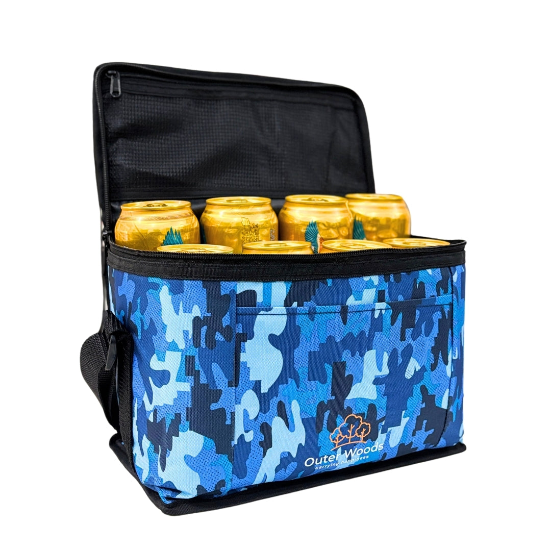 Outer Woods Insulated 8 Can Cooler Bag | Fits 8 x 500ml Beer Cans | Keep Drinks Cool for up to 10 Hours | Ideal for Carrying Beer, Soda, Juice, Milk and Water