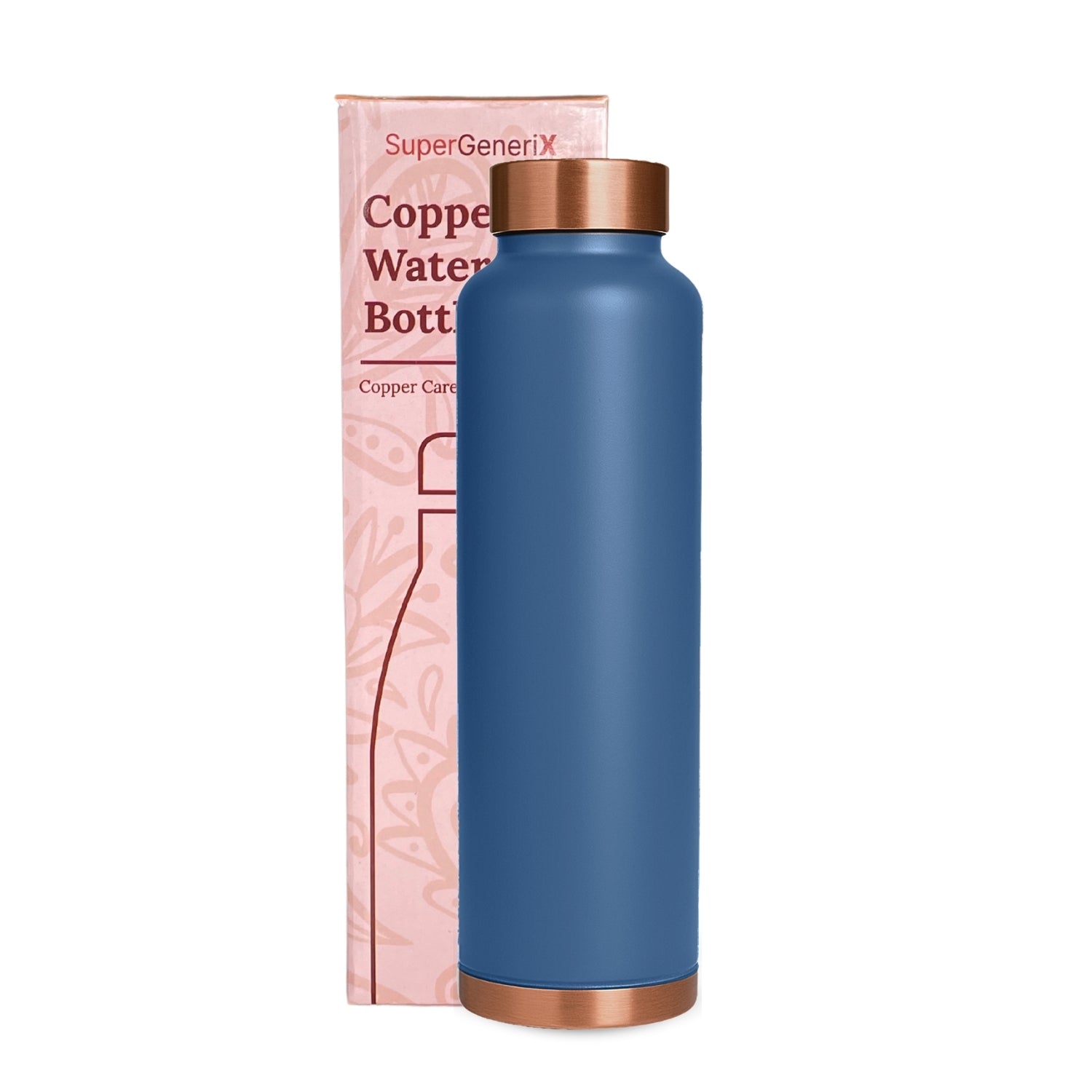 SuperGeneriX Copper Water Bottle (1 Litre), Leakproof, Pure Copper Water Bottle, Tamba Bottles, Authentic, Durable Bottl