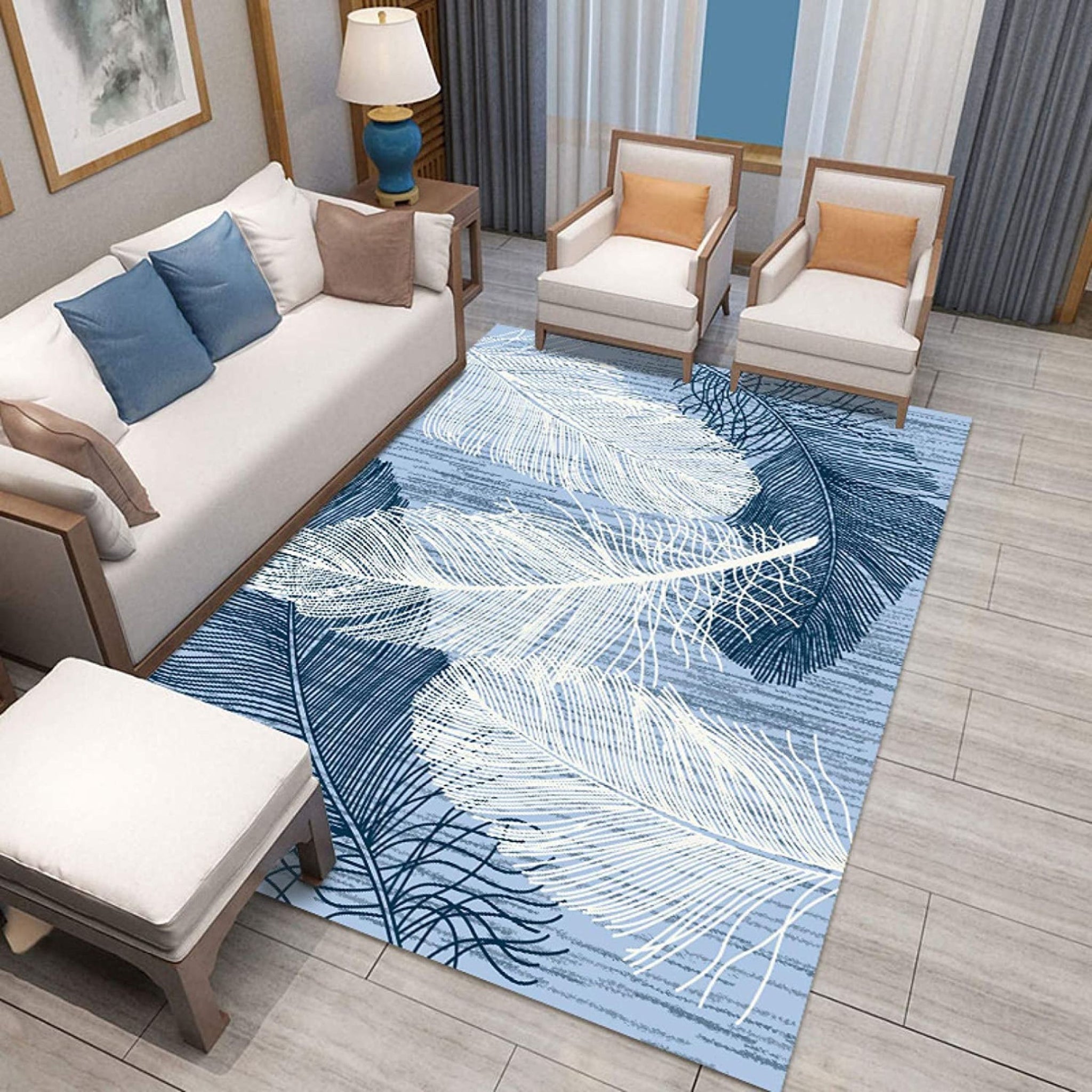 Washable Area Rug, Microfiber Material, Non-Slip Carpet for Living Room, Foldable Floor Cover, Machine Washable Rug for Bedroom & Office