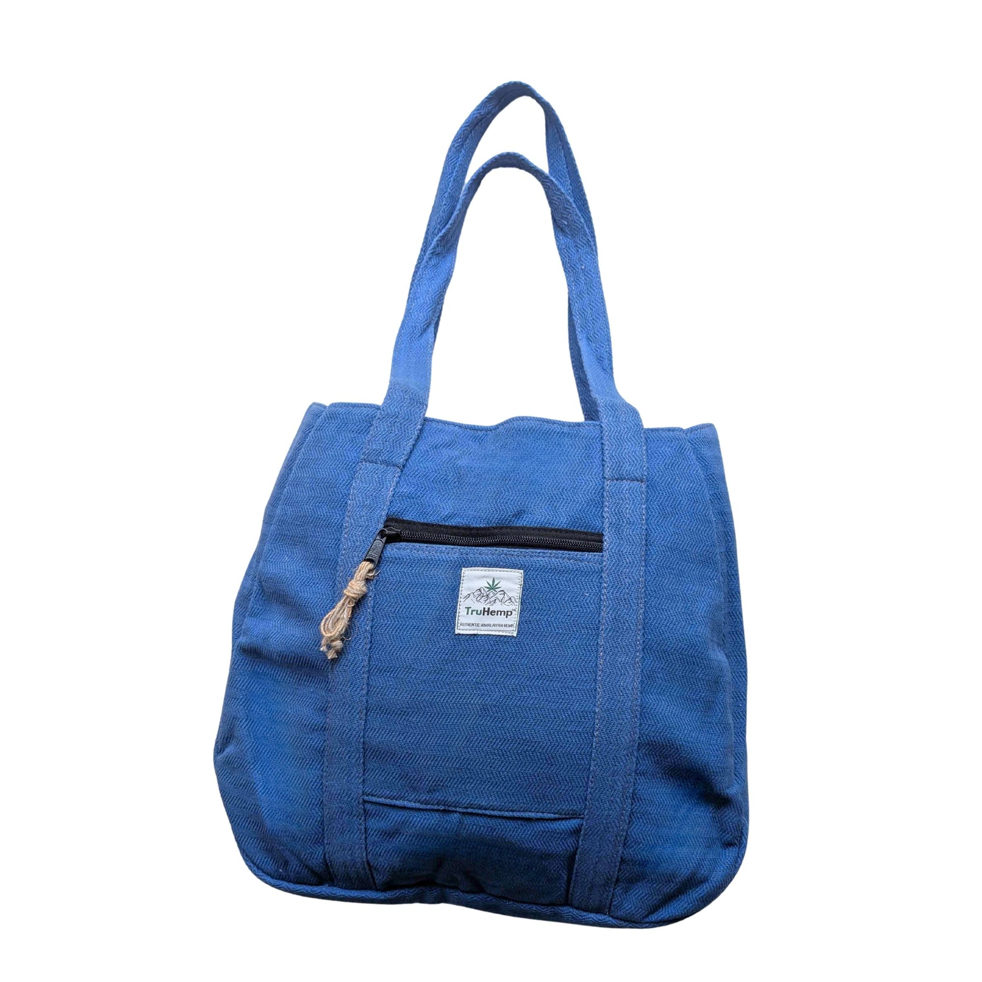 TruHemp Himalayan Hemp Tote Bag– Spacious Shopping Tote with Dual Zippered Compartments, Durable Market Bag with Cotton Lining, 10L Capacity