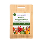 SuperGeneriX Chopping Board for Kitchen Use for Vegetables & Fruits, Eco-Friendly Bamboo Wood, Anti-Microbial, Durable a