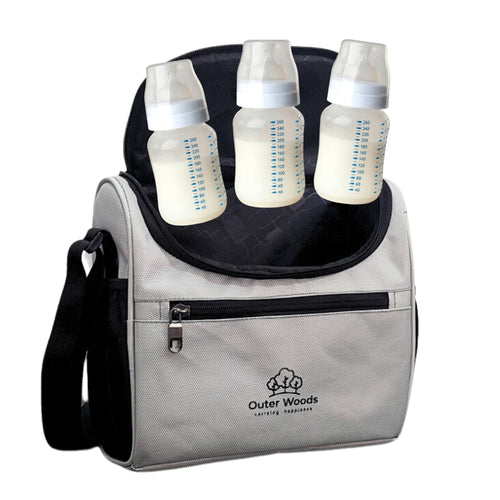 Outer Woods Insulated Breast Milk Cooler Bag with 4 Ice Gel Packs, Keeps Milk and Food Cool for 6 to 8 Hours, Thermal Insulated Baby Travel Bag