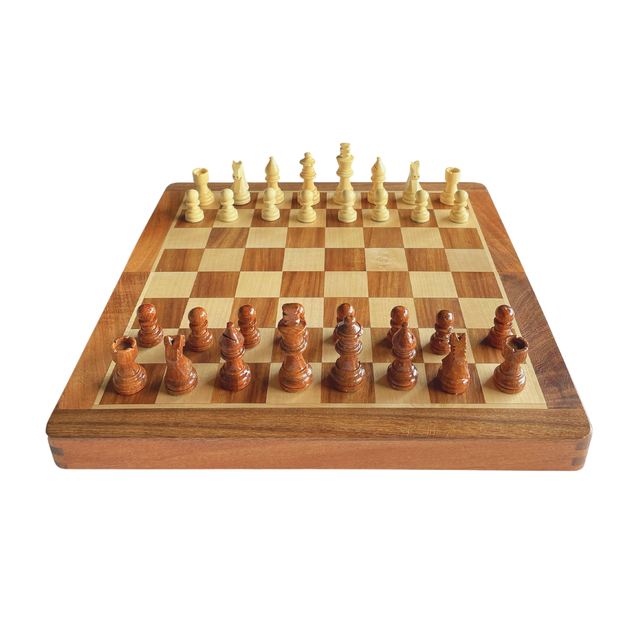 SuperGeneriX Wooden Chess Board Set with Magnetic Pieces, 12-Inch Foldable Chess Board with Secure Storage & Extra Queen